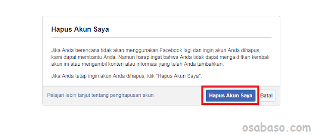 Cara menghapus akun facebook permanen terbaru