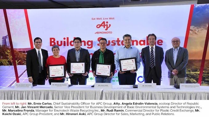Ajinomoto Philippines Corp fortifies efforts in sustainability and environmental responsibility: Signs MOA with BEST, Envirotech, Plastic Credit Exchange, and Republic Cement partnership