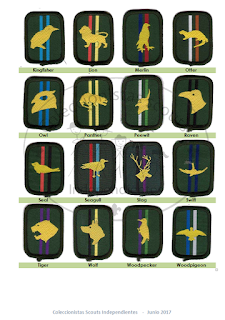 Insignias de patrulla scout. Patrol scout badges. Scout Association United Kingdom