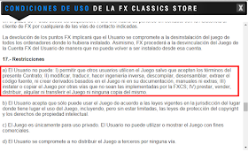 Restricciones en la licencia de los productos de FX Classics Store