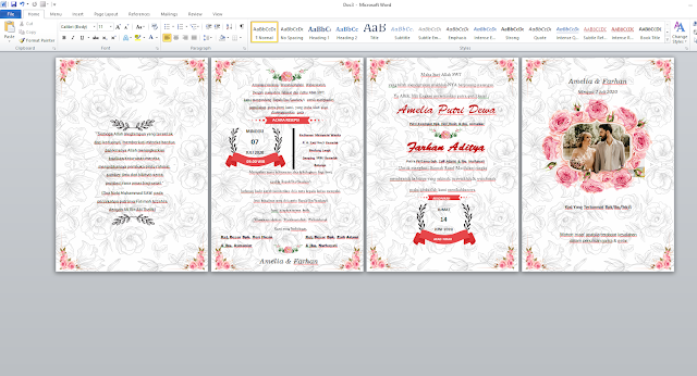 Download Template Desain Undangan Pernikahan Dengan Word