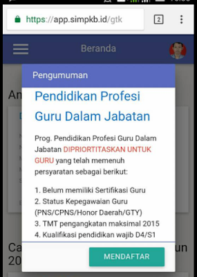 Penerimaan Sertifikasi Guru Melalui Jalur Pendidikan Profesi Guru dalam Jabatan Tahun 2017