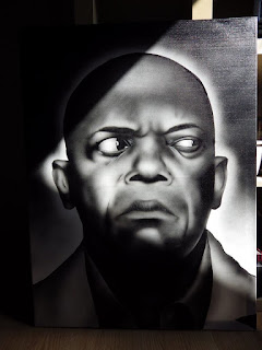 Samuel L Jackson Graffiti Airbrush on Canvas