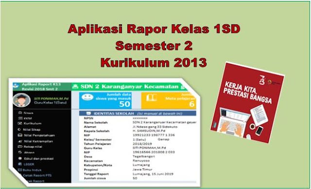 Aplikasi Rapor Kelas 1 SD Semester 2 Kurikulum 2013