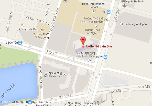 Vị trí Đại sứ quán Hàn Quốc tại Hà Nội trên Google Map