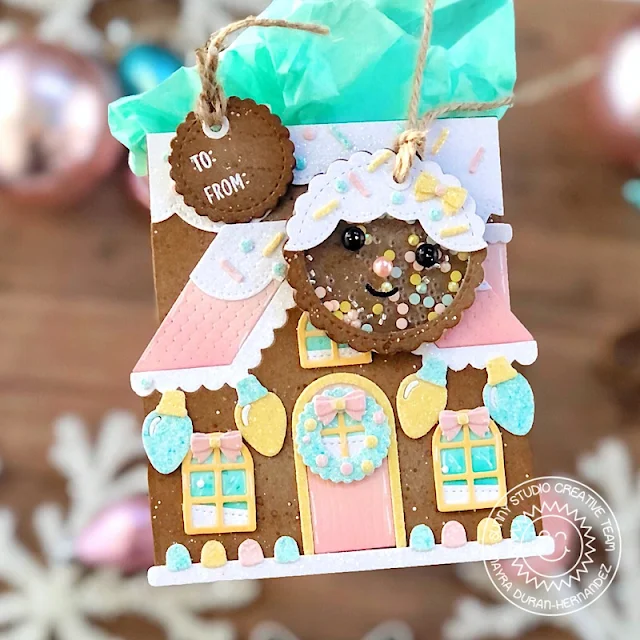 Sunny Studio Stamps: Gingerbread House Sweet Treats Christmas Gift Bag by Mayra Duran-Hernandez