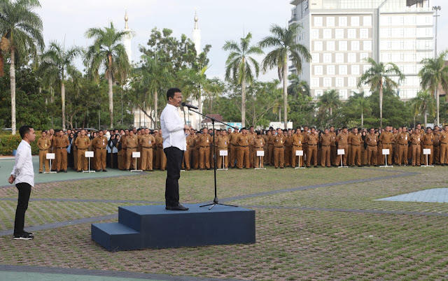 Apel Gabungan dan Halalbihalal ASN dan THL, Walikota Rudi : Saling Memaafkan dan jaga Kekompakan Memajukan Daerah