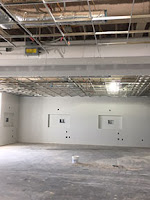 EASL room with wires and  ceiling grid