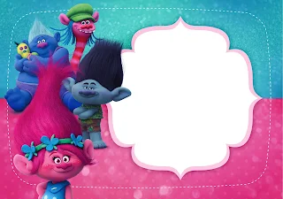 Trolls Free Printable Invitations, Labels or Cards.