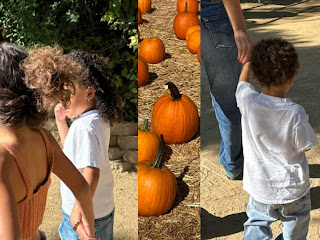 Kylie Jenner takes fun with stroll daughter Stormi, 5, and son Aire, 1, to the pumpkin patch with friend Yris Palmer and her children