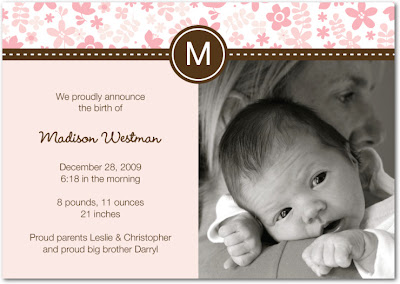 Announcement  Born Baby on Born Modern Baby  Modern Birth Announcement Cards