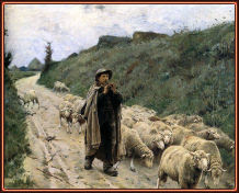 Shepherd boy and flock. Sprague Pearce
