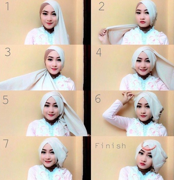  Contoh Tutorial Hijab Modern Glamour untuk Pesta