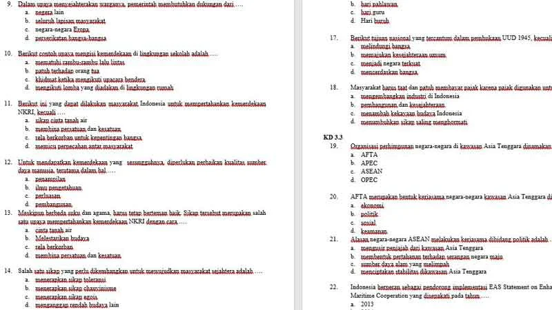 Soal dan Kunci Jawaban PTS Semester 2 Kelas 6 Tema 6 dan 7 Muatan IPS