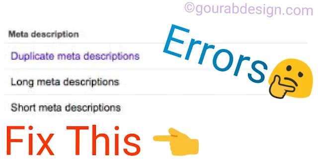 fix duplicate meta description errors in blogger