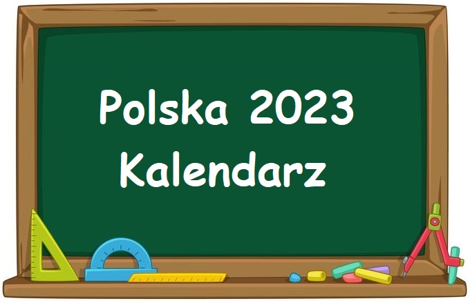 Polski kalendarz do druku na rok 2023 wraz ze świętami i fazami księżyca