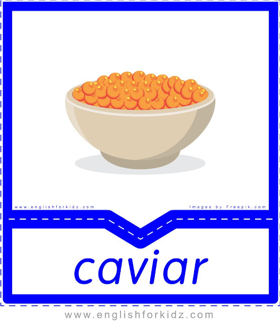 Caviar - English food flashcards for ESL students