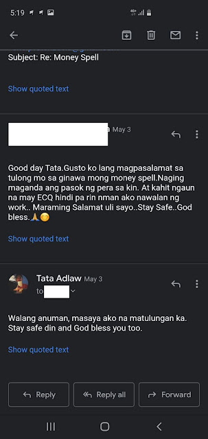 money, spell, ritual, babaylan, tata, adlaw, testimonials, feedback, reviews, philippines