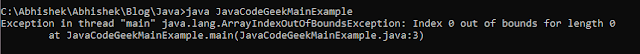 main indexoutofboundexception when args not passed