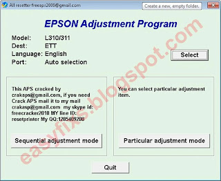 Adjustment Program Epson L310 - ETT ver.1.0.0