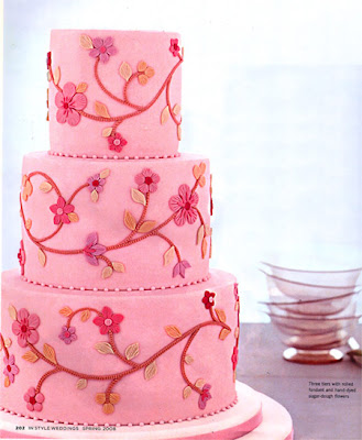 pink wedding cake pict
