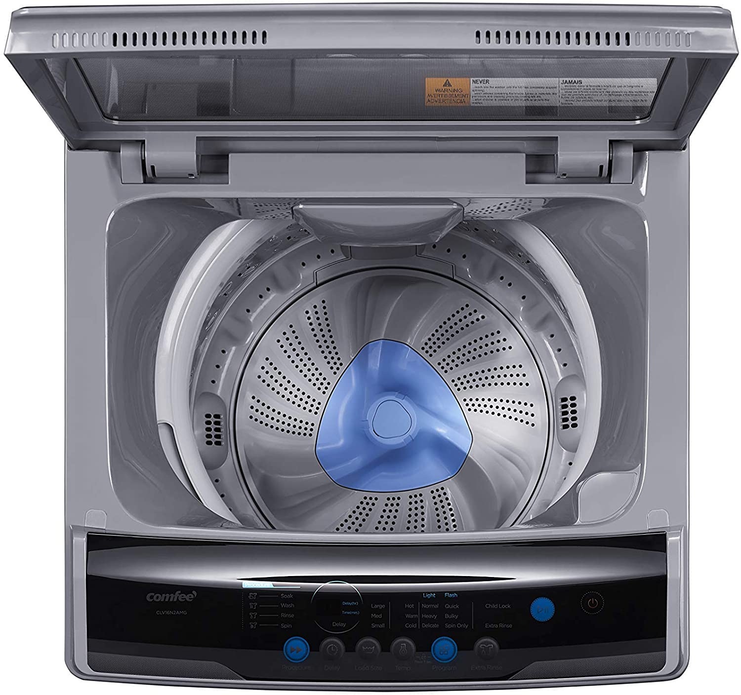 COMFEE' 1.6 Cu.ft lavadora portátil, capacidad de 11 libras totalmente automática lavadora compacta con ruedas, 6 programas de lavado Lavadora con bomba de drenaje, ideal para apartamentos, RV, camping, gris magnético