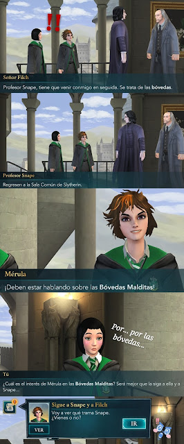 Hogwarts Mystery fotonovela bovedas malditas merula