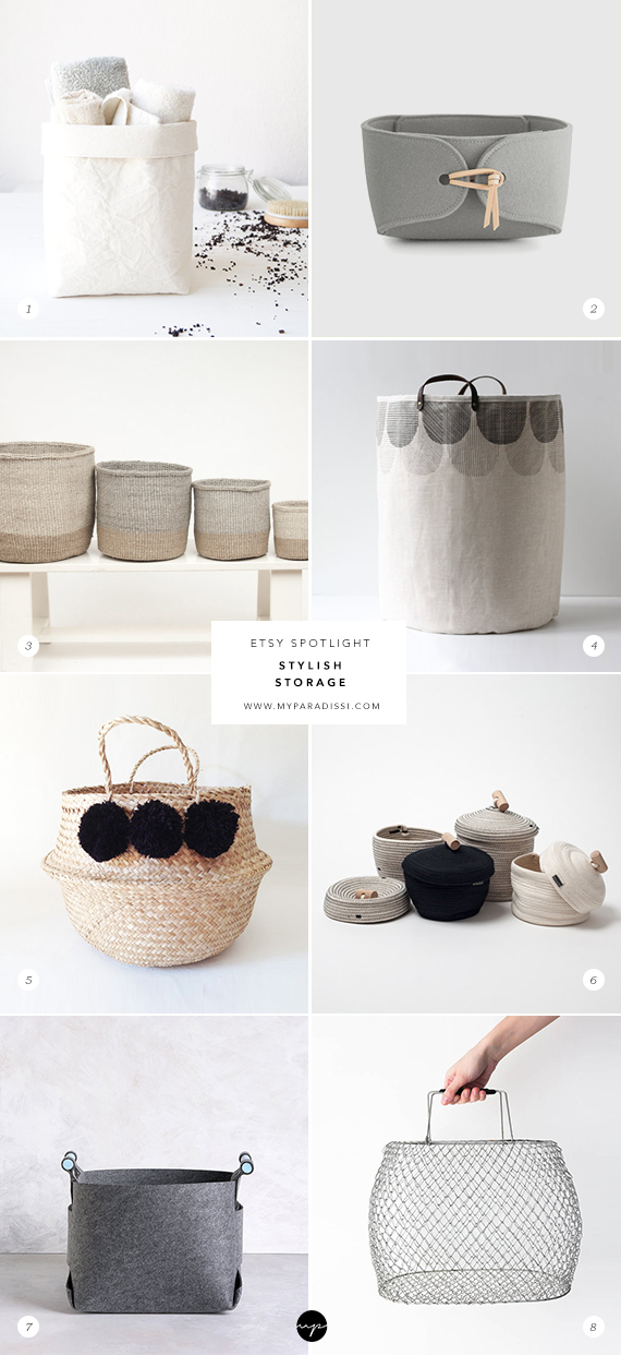 Stylish storage baskets together with hampers on Etsy BEST HOME - ETSY SPOTLIGHT: Stylish storage