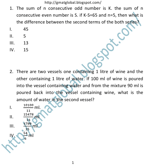 GMAT Question Paper