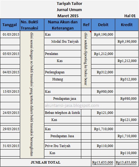 Contoh Latihan Membuat Jurnal Umum Akuntansi Dengan Benar