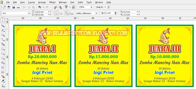 Membuat Desain Stiker Label Piala atau Trophy dengan CorelDRAW