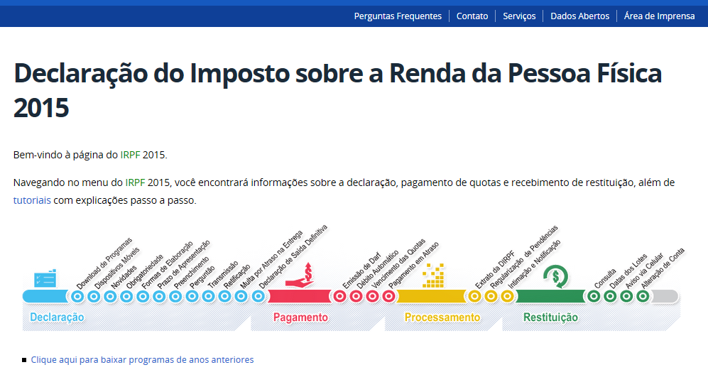 http://www.receita.fazenda.gov.br/PessoaFisica/IRPF/2015/default.htm