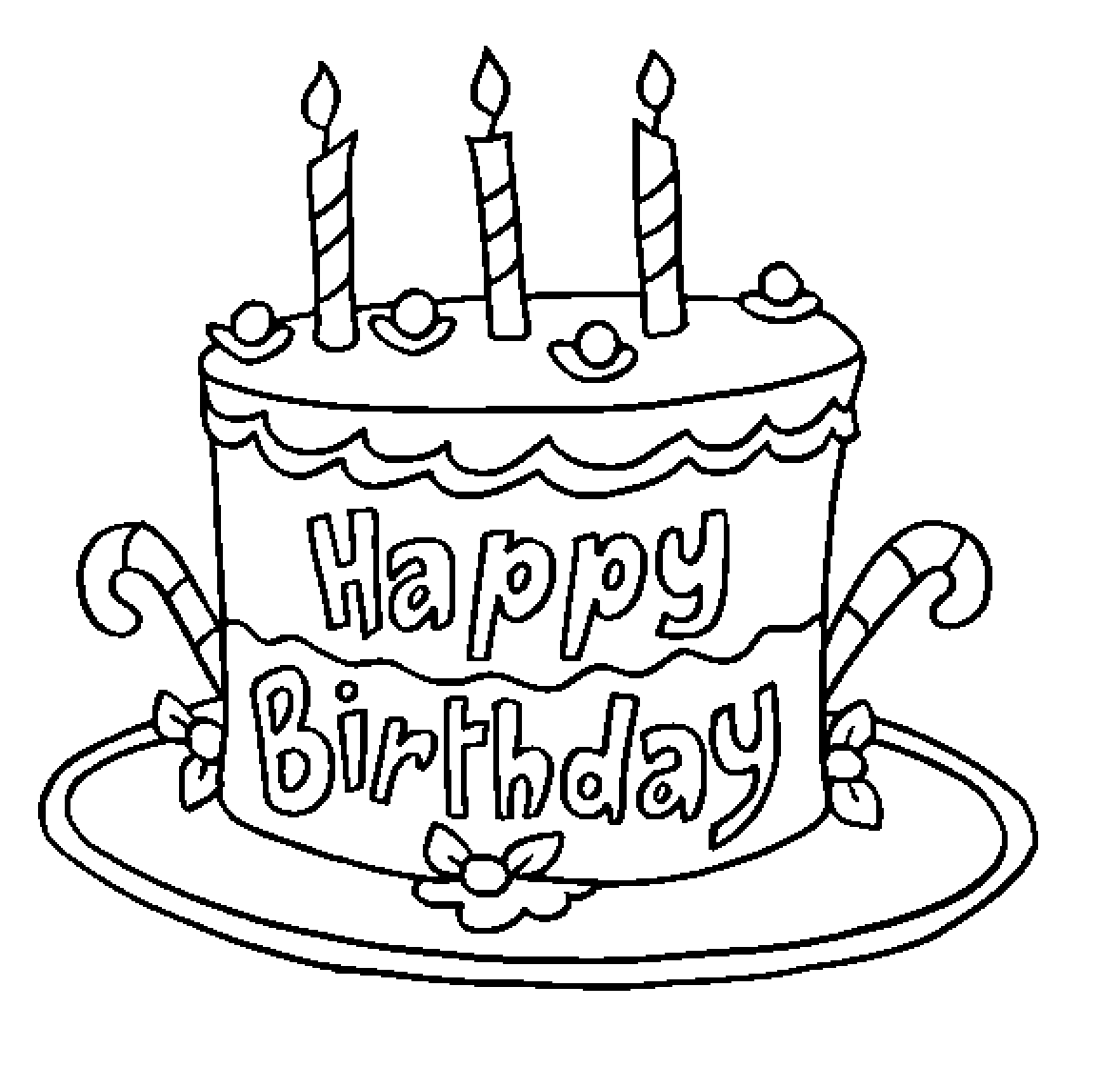 birthday cake for kid coloring drawing wallpapers happy birthday cake ...