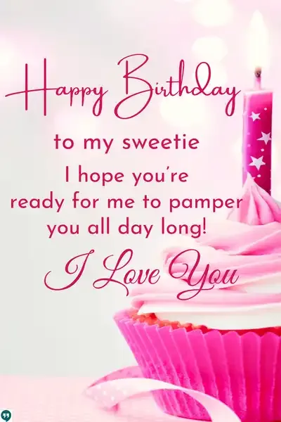 happy birthday to my sweetie wishes images with cupcake