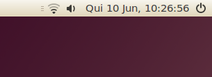 Painel do Ubuntu sem o envelope e sem o Me Menu