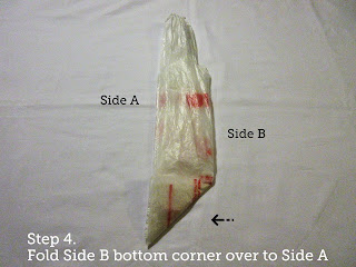 Step 4. Fold Side B bottom corner over to Side A.