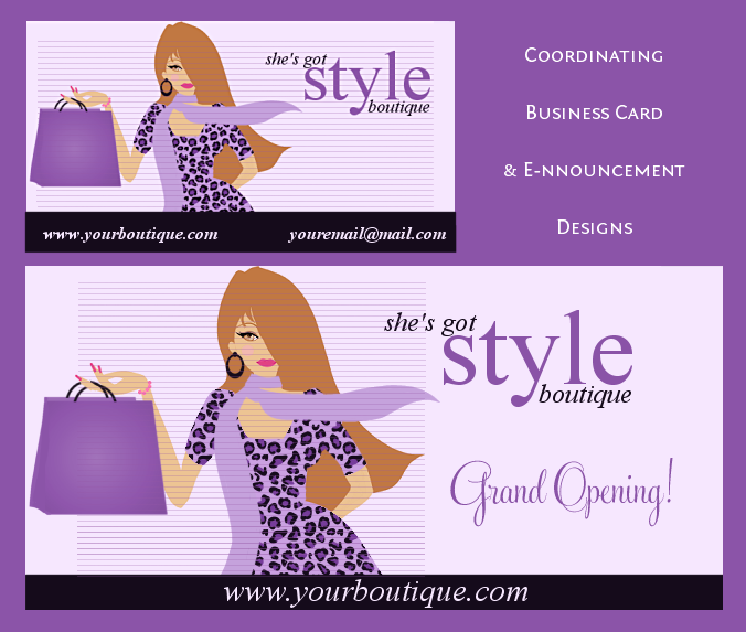 Chic Fashion Character Business Card Design