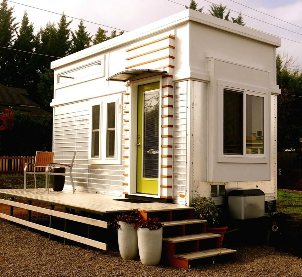 TINY HOUSE TOWN Trailer Turned Tiny House 200 Sq Ft 