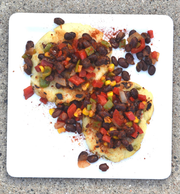 Vegetarian Fajita Arepas