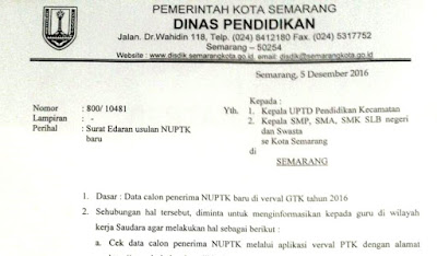 Syarat Penerima Dan Surat Edaran Usulan NUPTK Baru 2017