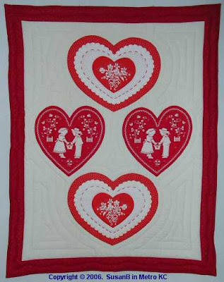 heart applique quilt