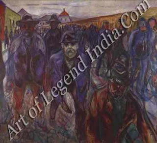 The Great Artist Edvard Munch Painting “Workers Returning Home” 1915 79 ½ x 90 ½ Munch Museum, Oslo 