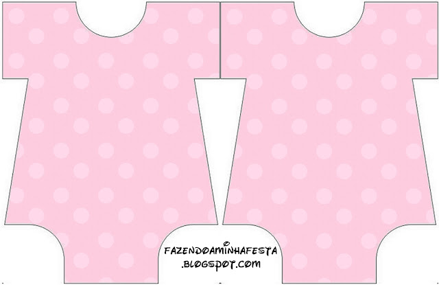 Pink with Pink Polka Dots: Baby Bodysuit invitation.