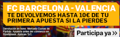 betfair apuesta sin riesgo Barcelona vs Valencia 14 septiembre 2019