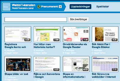 WebbIT-kanalen med svenska instruktionsvideor