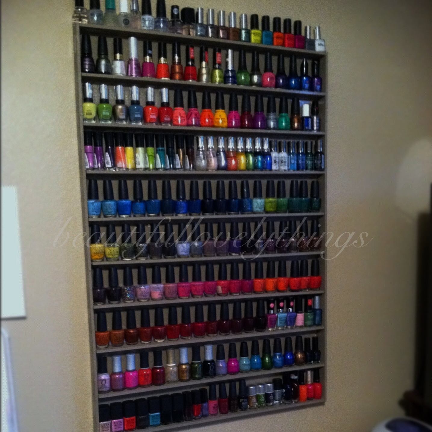 BeautifulLovelyThings: DIY Wood Nail Polish Rack