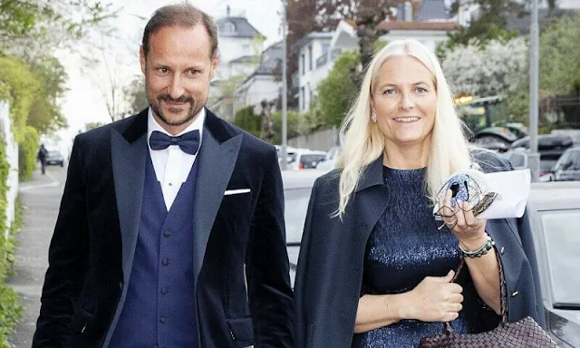 Crown Princess Mette-Marit wore a ruffle trimmed silk blend maxi dress by The Vampire’s Wife