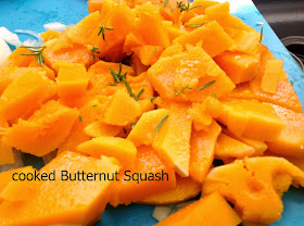 cooked butternut squash in chunks