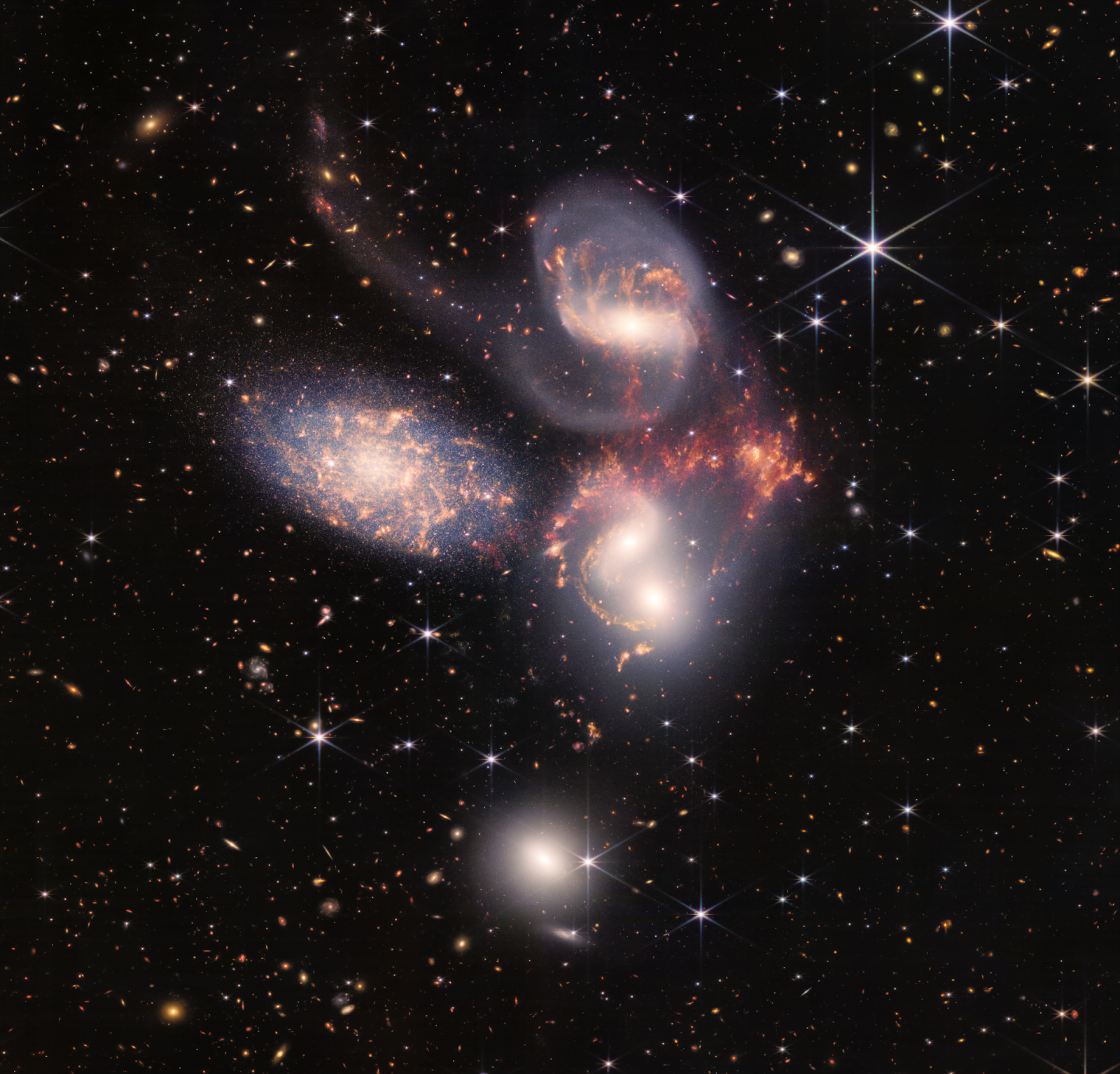 Stephan's Quartet, 2022 Webb Space Telescope Image - Image credit: NASA, ESA, CSA, and STScI