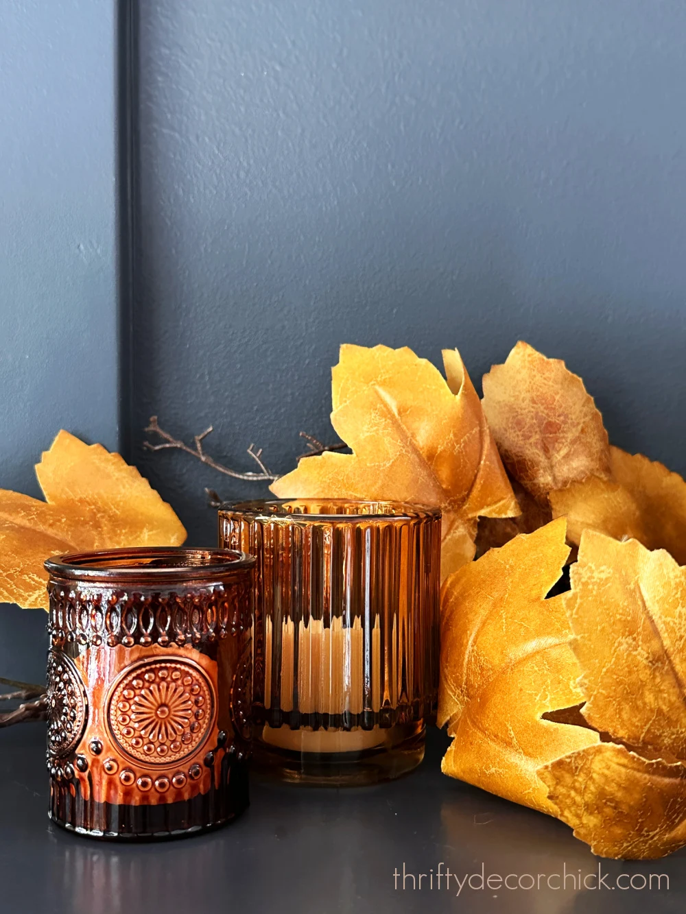 amber votives fall decor